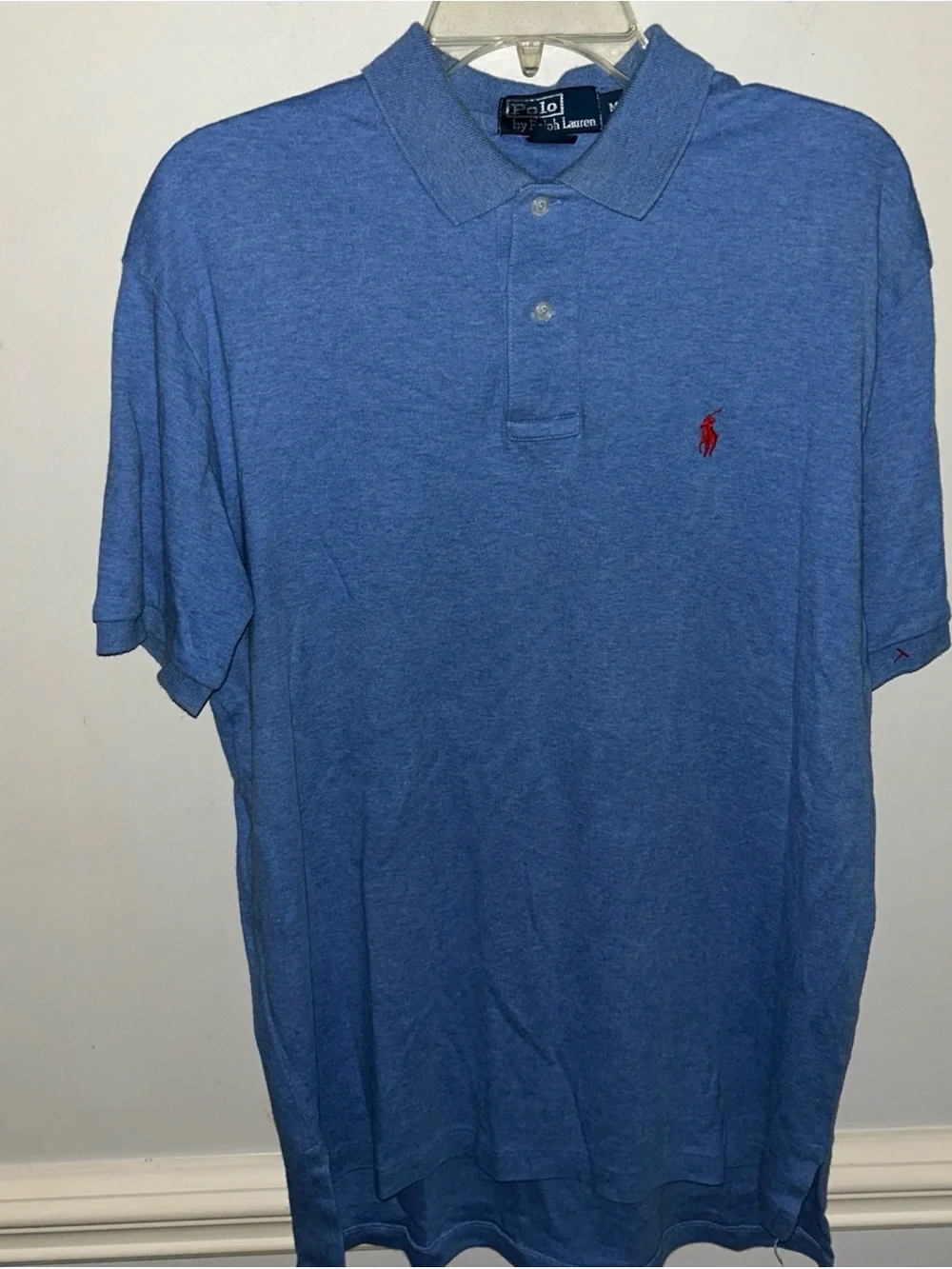 Ralph Lauren Blue Short-Sleeve Polo with Red Pony